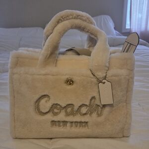 coach shearling cargo tote